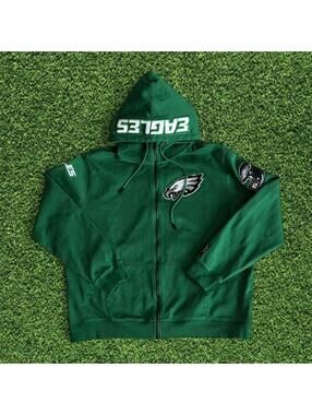 Pro Standard Philadelphia Eagles Embroidered Zip Hoodie Fits XL
